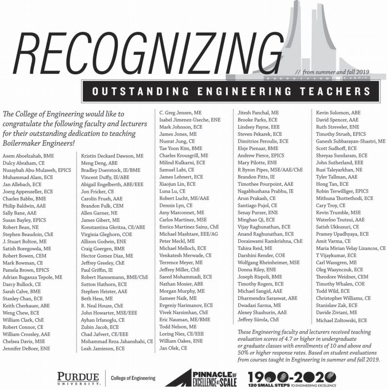 outstanding teachers Exponent ad